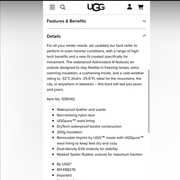 Ugg women’s Adirondack waterproof III Tall Boot - Picture 10 of 11